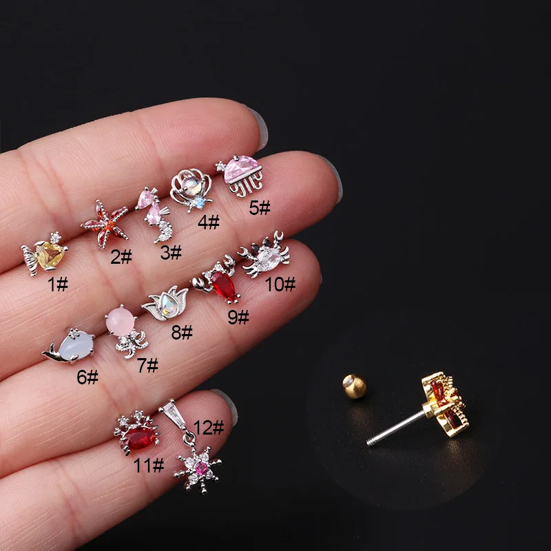 HOVANCI New Ocean Series 5 Ear Jewelry Seabed Animals Anti Allergy Women Girls Gold Mini Colorful Zircon Stud Earrings, Silver,rose gold,gold
HOVANCI New Ocean Series 5 Ear Jewelry Seabed Animals Anti Allergy Women Girls Gold Mini Colorful Zircon Stud Earrings, Silver,rose gold,gold