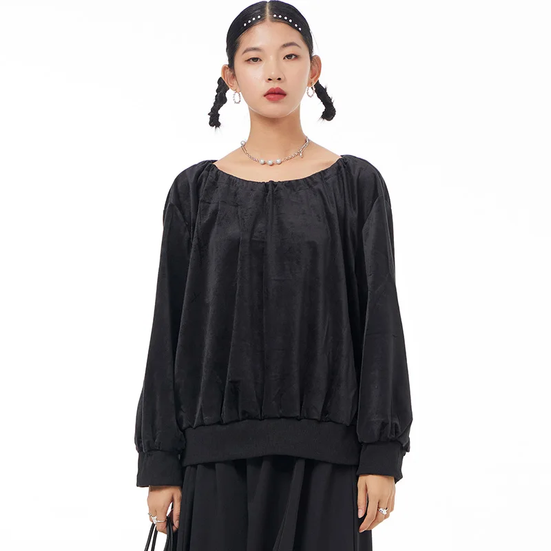 Neckline Drawstring Crew Neck Blouse Adjustable Boat Collar 2022 Spring New Temperament Plus Size Women's T-shirt 81951
Neckline Drawstring Crew Neck Blouse Adjustable Boat Collar 2022 Spring New Temperament Plus Size Women's T-shirt 81951