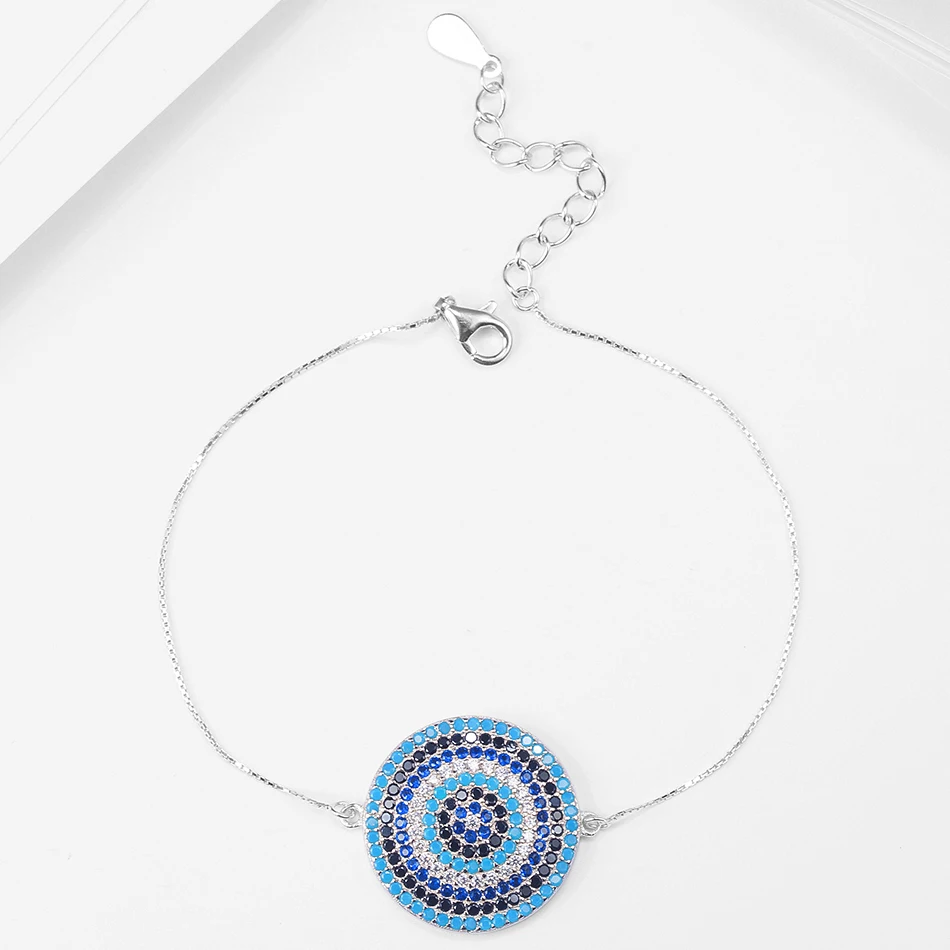 Jewelry Turkish 100% 925 Sterling Silver Blue Turkish Eye Bracelet Cubic Zircon Lucky eye Bracelets For Women Jewelry Gift
Jewelry Turkish 100% 925 Sterling Silver Blue Turkish Eye Bracelet Cubic Zircon Lucky eye Bracelets For Women Jewelry Gift