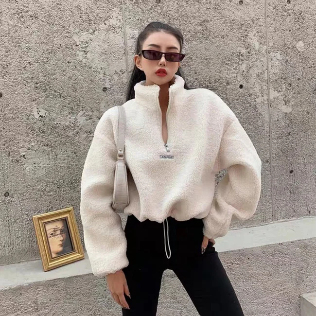 2020 custom autumn winter high quality Teddy hoodie for women puffsleeve pullover oversized thick crop top hoodie, Shown
2020 custom autumn winter high quality Teddy hoodie for women puffsleeve pullover oversized thick crop top hoodie, Shown
