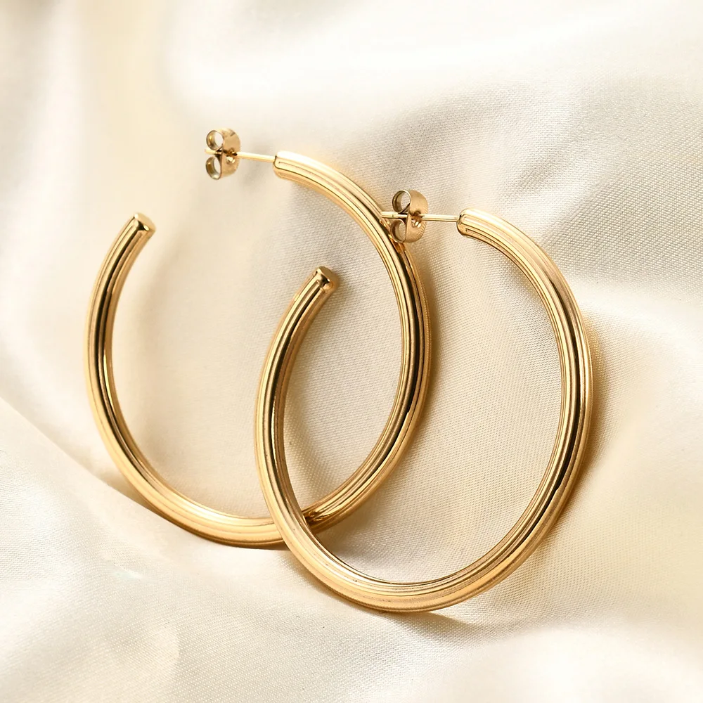 New Design Round Stripe C-Shape 18K Gold Plated Earrings Simple Fashion Ear Cuff Earrings Stainless Steel
New Design Round Stripe C-Shape 18K Gold Plated Earrings Simple Fashion Ear Cuff Earrings Stainless Steel
