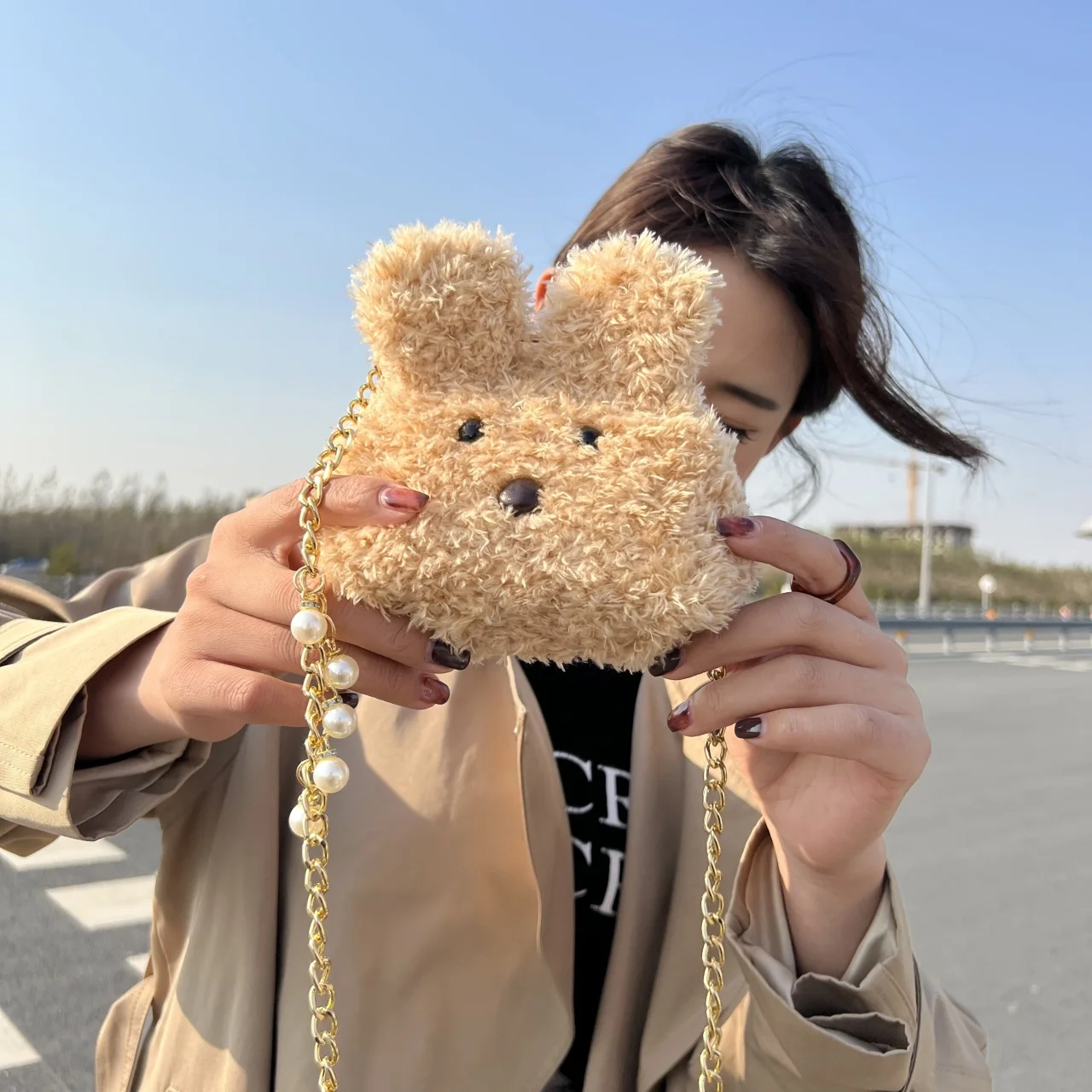 Cute lamb fur new plush cartoon one-shoulder rabbit coin messenger bag, Khaki,coffee,brown
Cute lamb fur new plush cartoon one-shoulder rabbit coin messenger bag, Khaki,coffee,brown