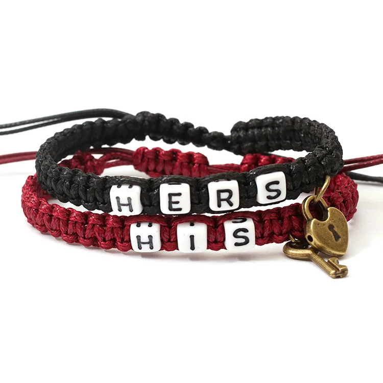 Handmade Knitting Key and Lock Alloy Couple bracelet 2pcs/set KIB053, As the pictures
Handmade Knitting Key and Lock Alloy Couple bracelet 2pcs/set KIB053, As the pictures