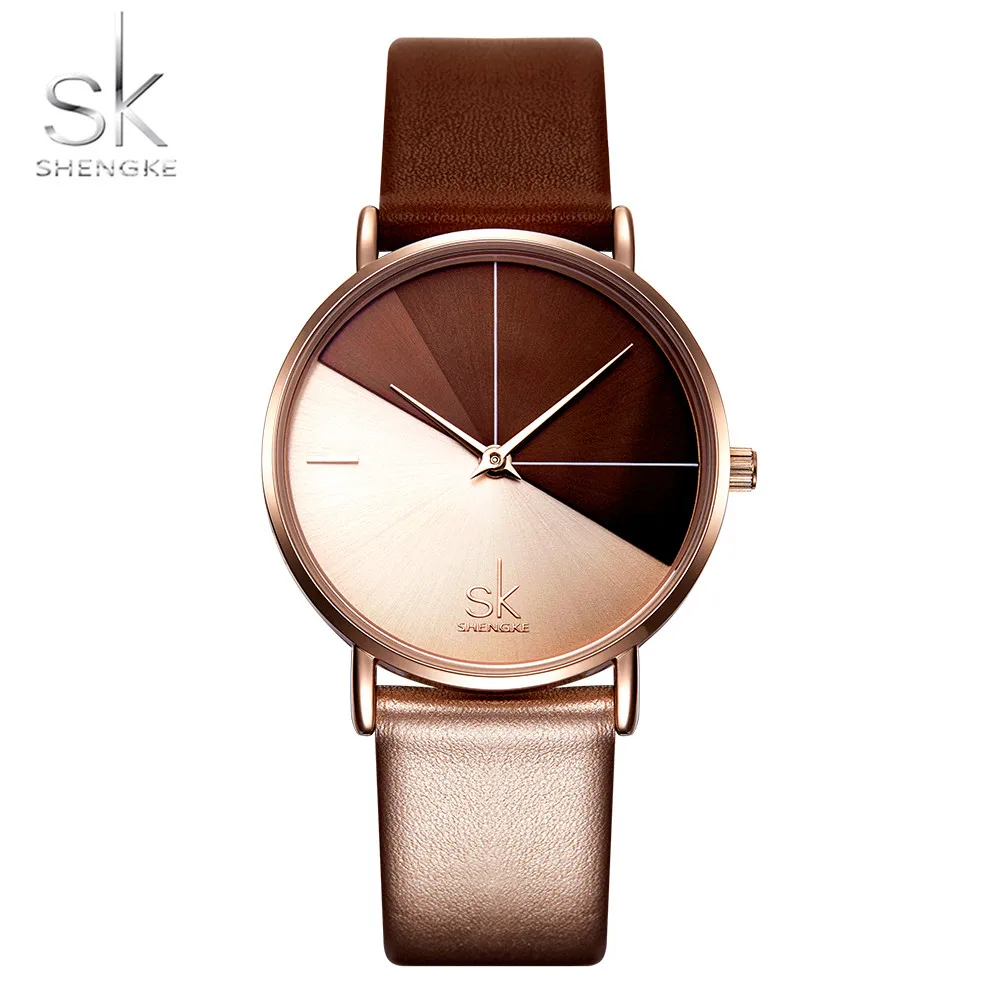 SHENGKE Two-tone Leather Strap Dial Unique Design Popular Personality Stylish Lady Wrist watch Quartz Movement K0095L
SHENGKE Two-tone Leather Strap Dial Unique Design Popular Personality Stylish Lady Wrist watch Quartz Movement K0095L