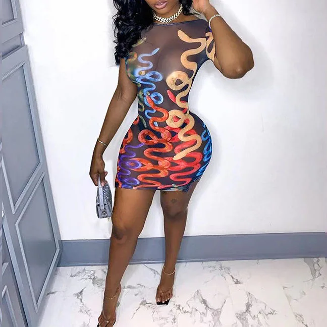 FS3373D summer Women Snake Print See Through Mesh Mini Dress Ladies Short Sleeve Net Dresses Streetwear
FS3373D summer Women Snake Print See Through Mesh Mini Dress Ladies Short Sleeve Net Dresses Streetwear