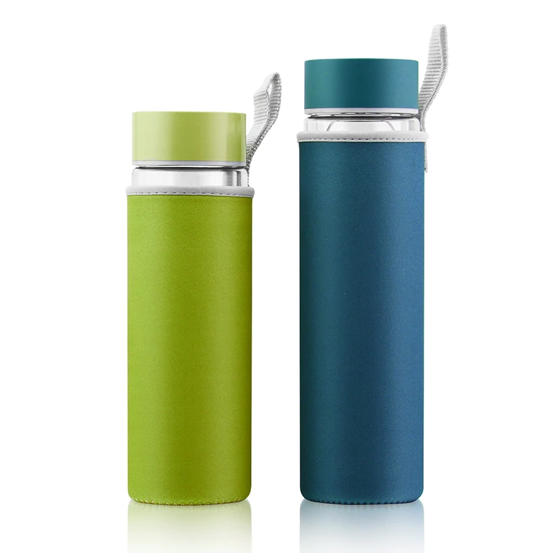 Food Grade 550ml Borosilicate Glass Water Bottle With Protective Silicone Sleeve and Colorful Lid
Food Grade 550ml Borosilicate Glass Water Bottle With Protective Silicone Sleeve and Colorful Lid