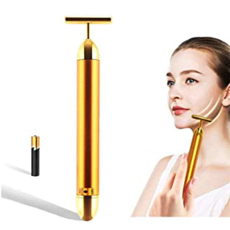 24 k wrinkle remove removal massage machine 4 in 1 face massager electric facial energy beauty bar, Golden
24 k wrinkle remove removal massage machine 4 in 1 face massager electric facial energy beauty bar, Golden