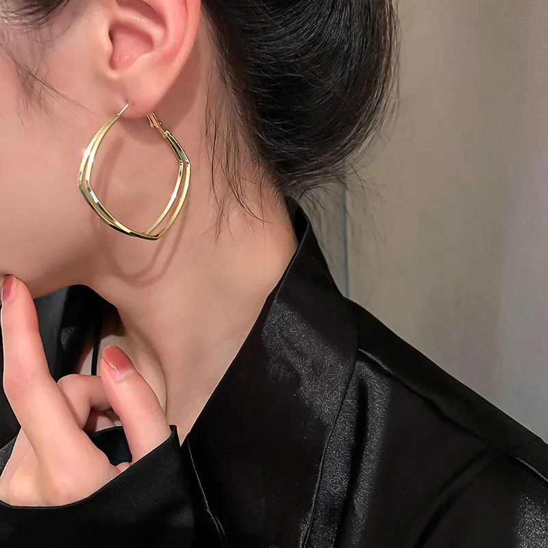 Newest Arrival Simple S925 Sterling Silver Needle Square Drop Earrings Gold Plated Large Double Layers Drop Earrings
Newest Arrival Simple S925 Sterling Silver Needle Square Drop Earrings Gold Plated Large Double Layers Drop Earrings
