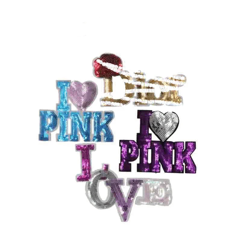 European and American street style love English letter Sequin embroidered cloth Sticker Pink garment accessories patch
European and American street style love English letter Sequin embroidered cloth Sticker Pink garment accessories patch