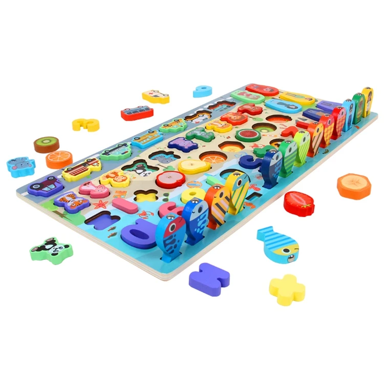 HOYE CRAFTS hot sales multi-function shape matching board magnetic fishing game wooden logarithmic plate
HOYE CRAFTS hot sales multi-function shape matching board magnetic fishing game wooden logarithmic plate