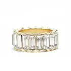 Rainbow Anniversary Eternity Band Ring Colorful Cubic Zirconia Wedding Bands Rings for Women