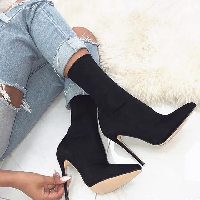 Wholesale Stretch Fabric Women Sandals Shoes High Heel Pointed toe Summer Ankle Boots Women Short Boots, Black rosered 
Wholesale Stretch Fabric Women Sandals Shoes High Heel Pointed toe Summer Ankle Boots Women Short Boots, Black rosered