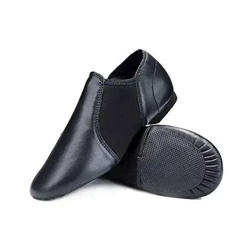 black leather jazz shoes