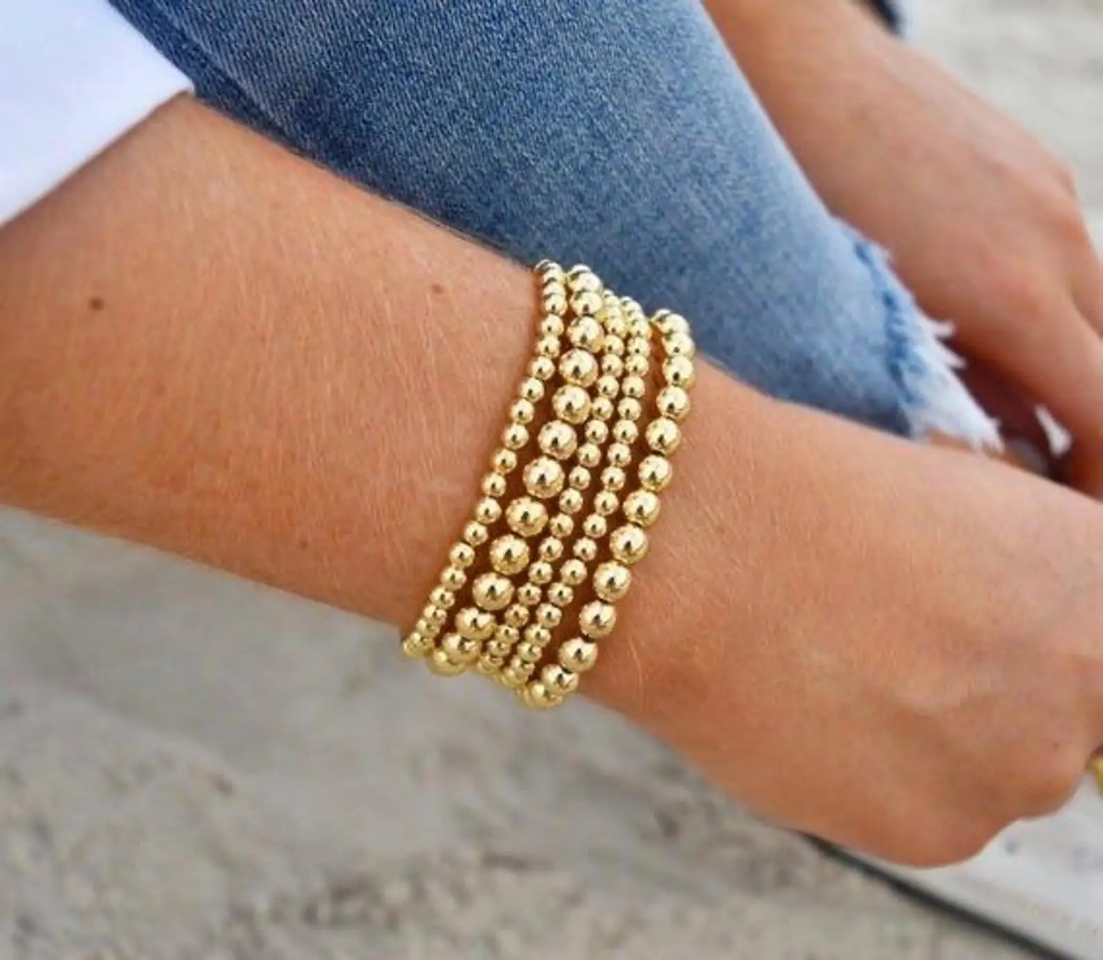 New product CCB gold plated bracelet women round bead stretch bracelet minimalist jewelry
New product CCB gold plated bracelet women round bead stretch bracelet minimalist jewelry