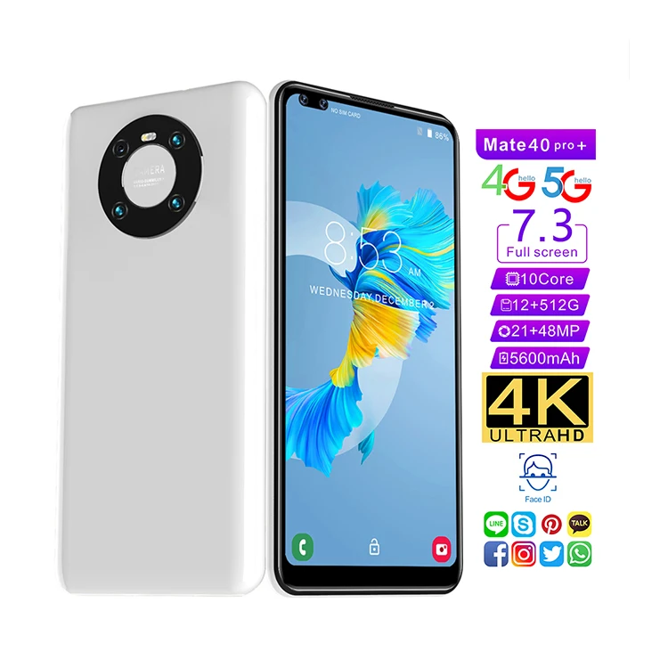 Slimoro 2021 Best Selling Mate 40 Pro+ Android 10.0 AI Face Recognition Mobile Smart Cell Phones, Four color 
Slimoro 2021 Best Selling Mate 40 Pro+ Android 10.0 AI Face Recognition Mobile Smart Cell Phones, Four color