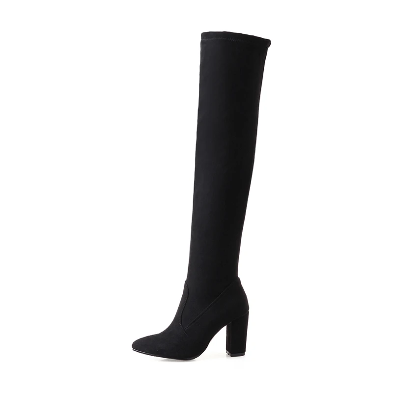 Pointed Toe Pure Color Suede Leather Leisure High-heeled Winter Apricot Leather Over-the-Knee Boots, Black grey apricot
Pointed Toe Pure Color Suede Leather Leisure High-heeled Winter Apricot Leather Over-the-Knee Boots, Black grey apricot