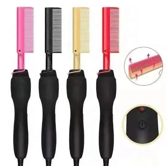 Professional Titanium Electric Steam Hair Curler Hot Comb Hair Straightener, Black+gold
Professional Titanium Electric Steam Hair Curler Hot Comb Hair Straightener, Black+gold