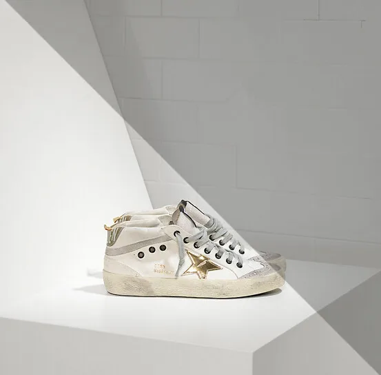 Goldens MID STAR sneakers Gooses in cotton canvas with leather star WHITE MILITARY GOLD, 20colors
Goldens MID STAR sneakers Gooses in cotton canvas with leather star WHITE MILITARY GOLD, 20colors