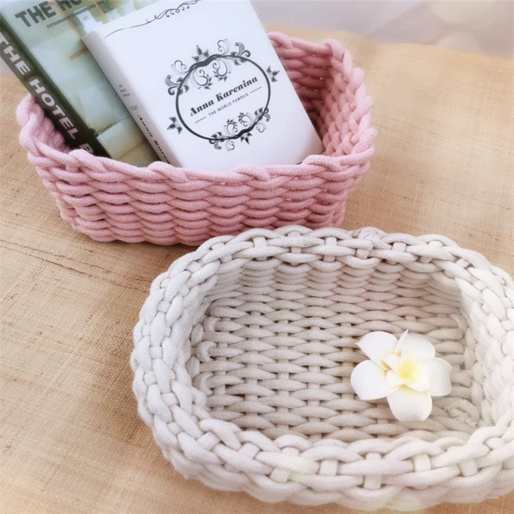 Nordic Hand-woven Baby Toy Snacks Keys Cloth Sundries Storages Cotton Rope Storage Box Tray Basket Desktop Organizer Home
Nordic Hand-woven Baby Toy Snacks Keys Cloth Sundries Storages Cotton Rope Storage Box Tray Basket Desktop Organizer Home