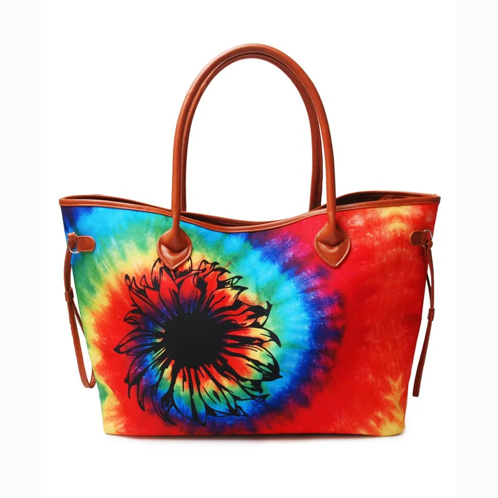 Tie Dye Tote Bag Custom Printed Weekend Bag Rainbow Sunflower Canvas Women Handbag Shoulder Bags With PU Handle DOM-1081333
Tie Dye Tote Bag Custom Printed Weekend Bag Rainbow Sunflower Canvas Women Handbag Shoulder Bags With PU Handle DOM-1081333