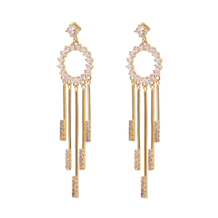 Designer Custom Gold Plated Elegant Unique Zircon Dangle Drop Earrings Jewelry for Women, Gold as pictures show
Designer Custom Gold Plated Elegant Unique Zircon Dangle Drop Earrings Jewelry for Women, Gold as pictures show