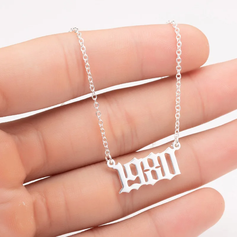Personalized arabic numeral year number pendant necklace stainless steel necklace women men special year memory necklace jewelry
Personalized arabic numeral year number pendant necklace stainless steel necklace women men special year memory necklace jewelry