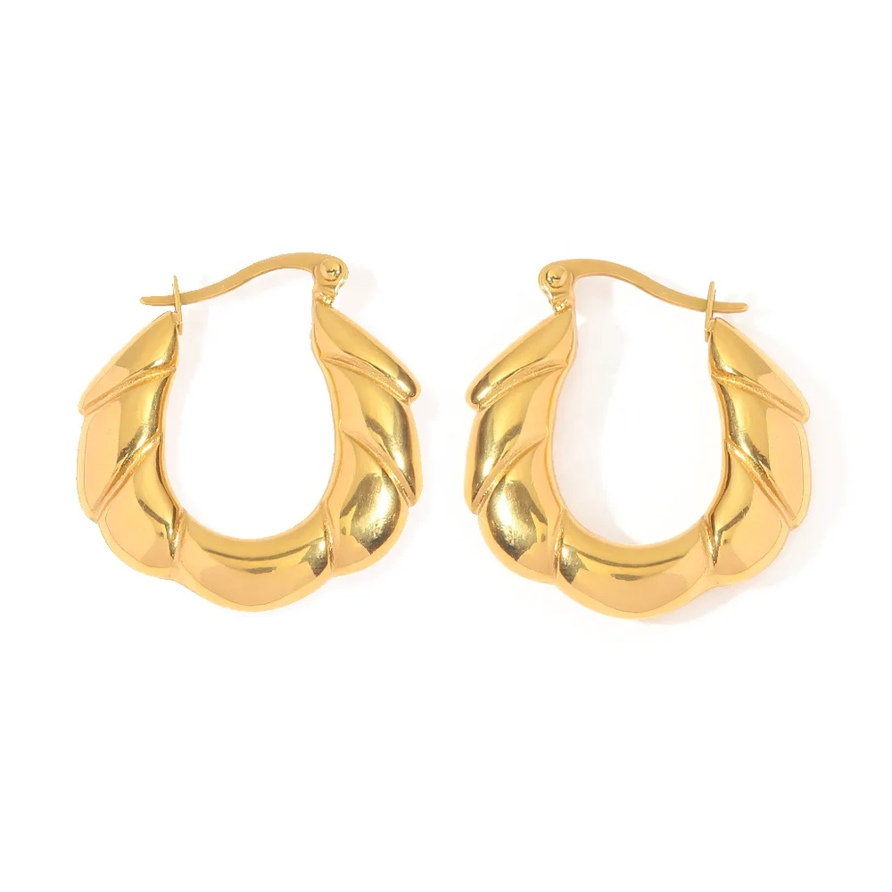 Irregular Smooth 18k Gold Plated Stainless Steel Hoop Earrings Section Classic Style Jewelry For Women
Irregular Smooth 18k Gold Plated Stainless Steel Hoop Earrings Section Classic Style Jewelry For Women