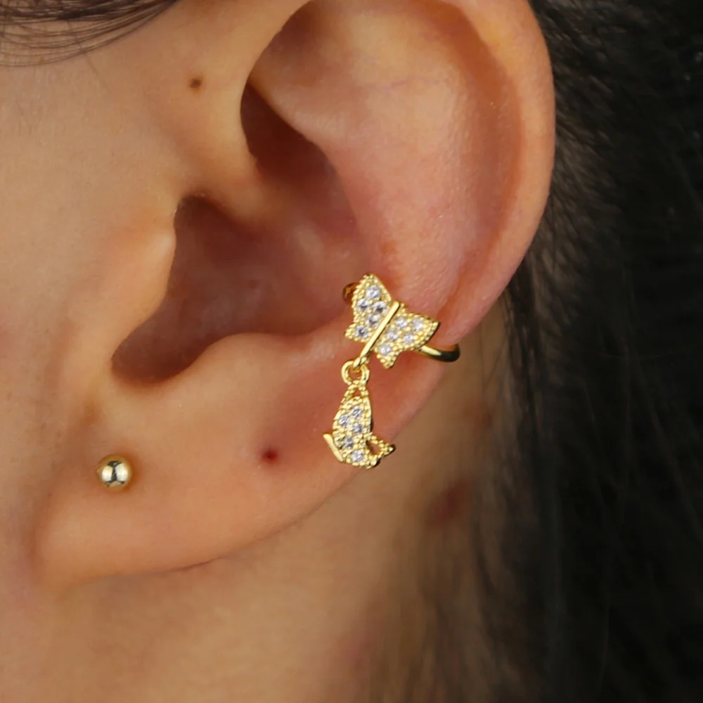 1 piece cz paved 2 butterfly charm no piercing adjust ear cuff clip on earring gold silver 2 colors
1 piece cz paved 2 butterfly charm no piercing adjust ear cuff clip on earring gold silver 2 colors