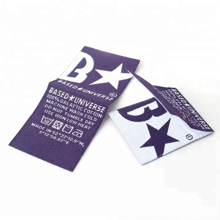 Jacquard Factory Custom Name Logo Cheap Centerfold Woven Wasah Care Labels and Hem Tags for Clothes
Jacquard Factory Custom Name Logo Cheap Centerfold Woven Wasah Care Labels and Hem Tags for Clothes