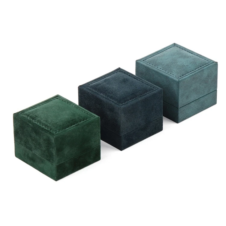 Customized Logo Wholesale Plastic Velvet Cover Square Elegant Velvet Jewelry Box for Ring Earrings Pendant Bracelet Necklace H279add55f56440c198c85dc9e30111e2V