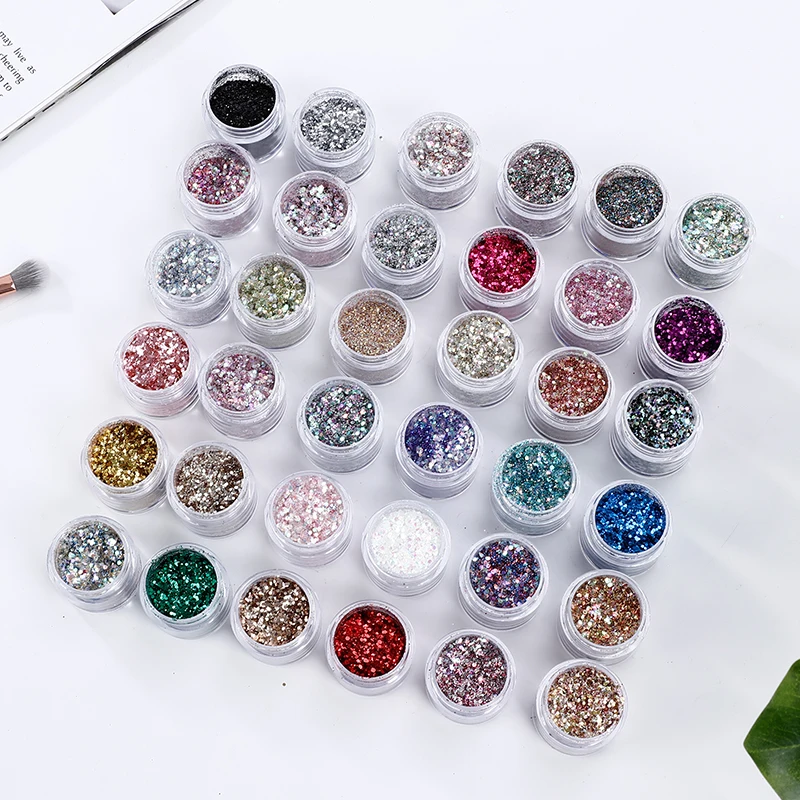 36 colors 3d sequin Powder nail art acrylic nail glitter nail powder mixed small sequins
36 colors 3d sequin Powder nail art acrylic nail glitter nail powder mixed small sequins