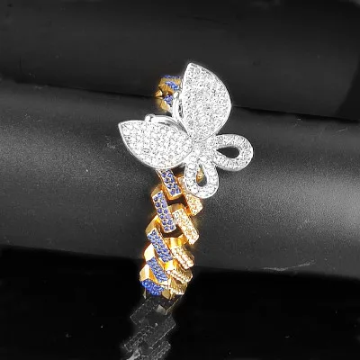 Male Hand Jewelry BRASS Crytal Rhinestone Big Butterfly Charm Bracelet Men Cuban Chain Zircon Butterfly Buckle Bracelet
Male Hand Jewelry BRASS Crytal Rhinestone Big Butterfly Charm Bracelet Men Cuban Chain Zircon Butterfly Buckle Bracelet