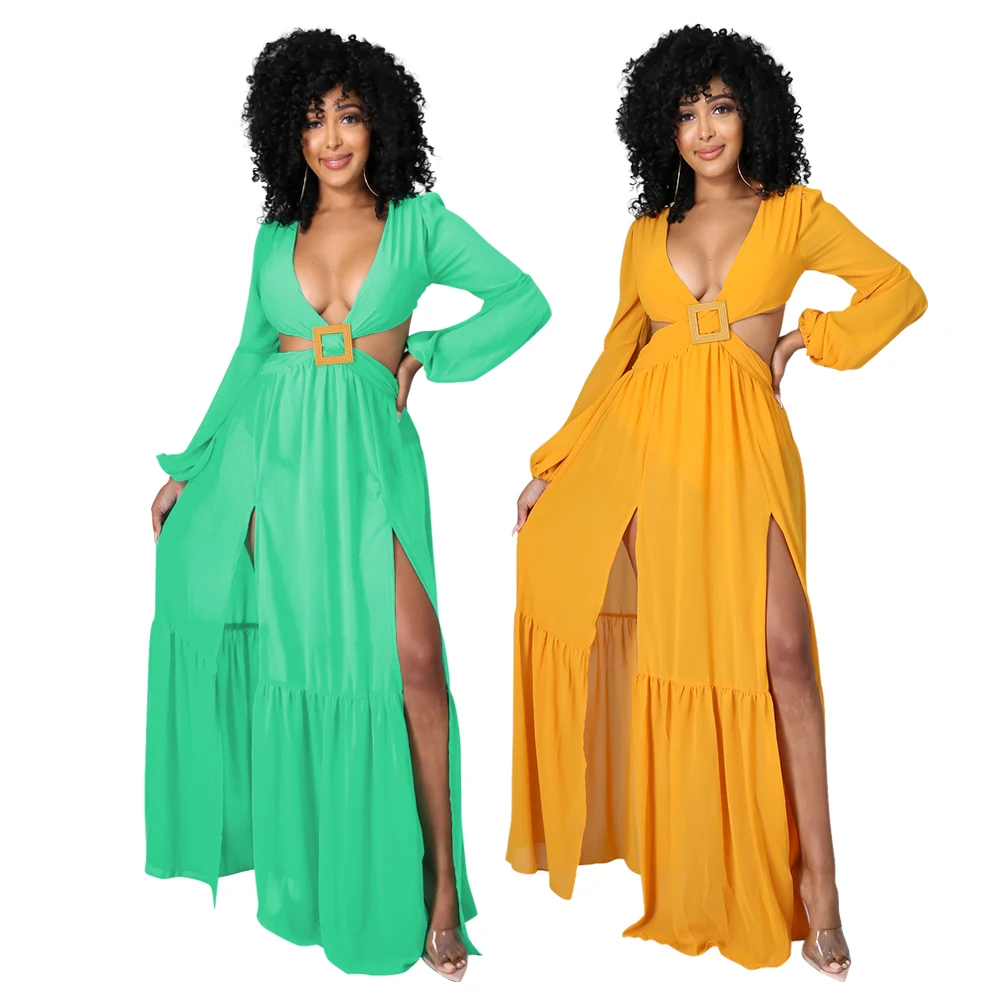 2021 Womens Clothing New Sexy Deep V-neck Long-sleeved Backless Lace-up Irregular Split Dress Elegant Maxi Long Skirt, Customized color
2021 Womens Clothing New Sexy Deep V-neck Long-sleeved Backless Lace-up Irregular Split Dress Elegant Maxi Long Skirt, Customized color