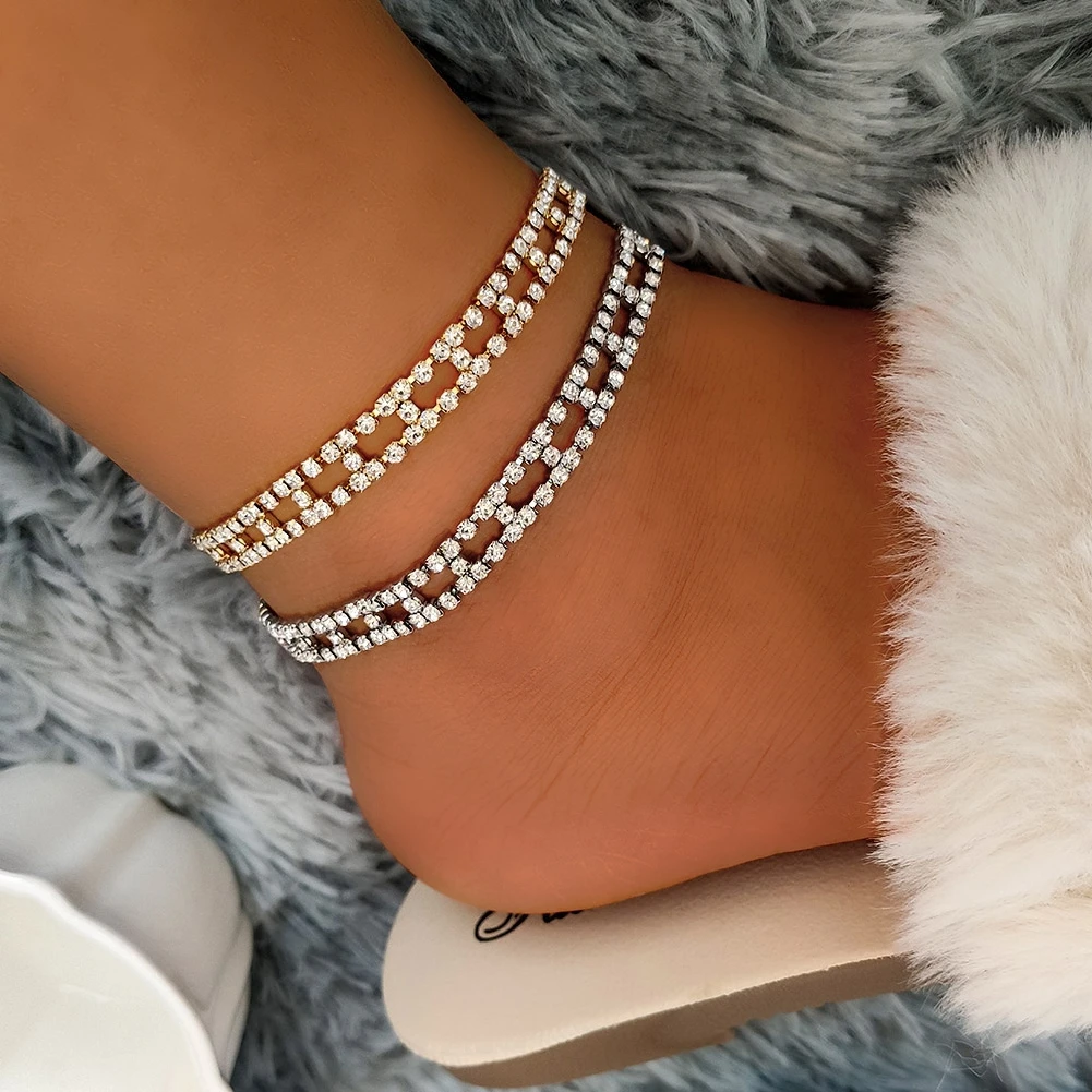 Bling Gold Silver Plated Crystal Ankle Bracelets Fashion Ankle Chain Foot Jewelry, Gold,silver color
Bling Gold Silver Plated Crystal Ankle Bracelets Fashion Ankle Chain Foot Jewelry, Gold,silver color