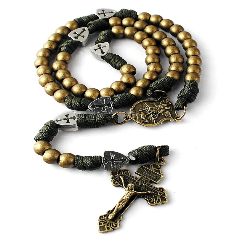 Christian Crucifix Anti-Bronze Large and Heavy Metal Beads Paracord Rosary Metal Beads Rosary Necklace, Anti-copper
Christian Crucifix Anti-Bronze Large and Heavy Metal Beads Paracord Rosary Metal Beads Rosary Necklace, Anti-copper