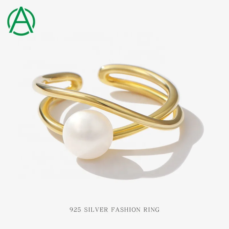 Arthurgem Korean Style Simple Line Crossing 925 Sterling Silver Ring Plated Pearl Ring Gold for Women Gifts Trendy Fashion J1118
Arthurgem Korean Style Simple Line Crossing 925 Sterling Silver Ring Plated Pearl Ring Gold for Women Gifts Trendy Fashion J1118