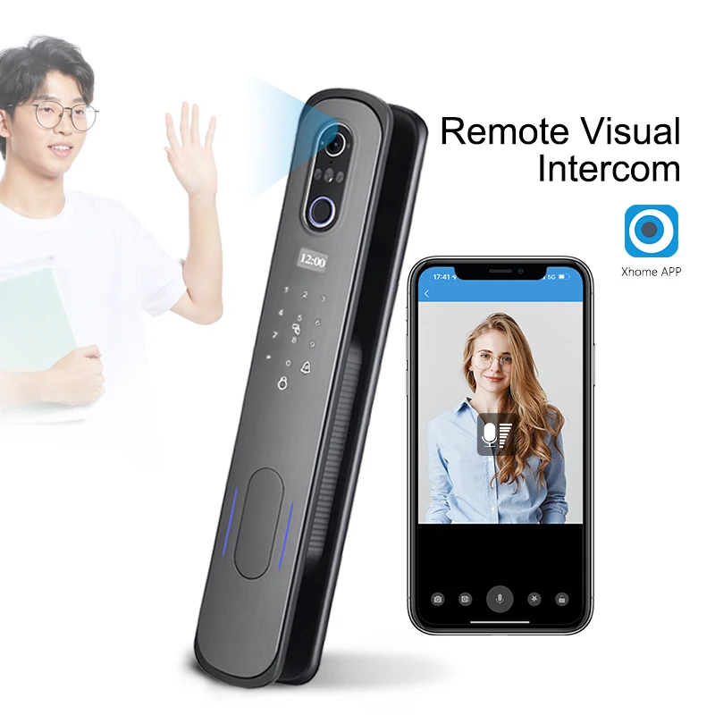 New Arrival OEM/ODM Digital 3D Face Recognition Biometric Safety Smart Xhome APP wifi Automatic door lock with Camera
New Arrival OEM/ODM Digital 3D Face Recognition Biometric Safety Smart Xhome APP wifi Automatic door lock with Camera