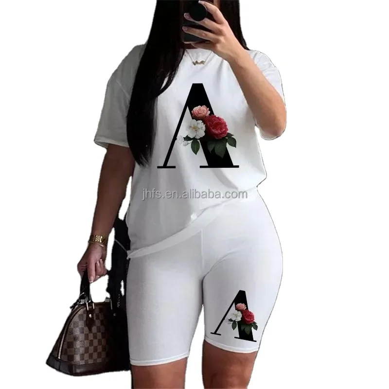 J&H custom logo cotton two piece summer outfits capital print floral casual shorts set lounge wear, 30 colors as picture
J&H custom logo cotton two piece summer outfits capital print floral casual shorts set lounge wear, 30 colors as picture