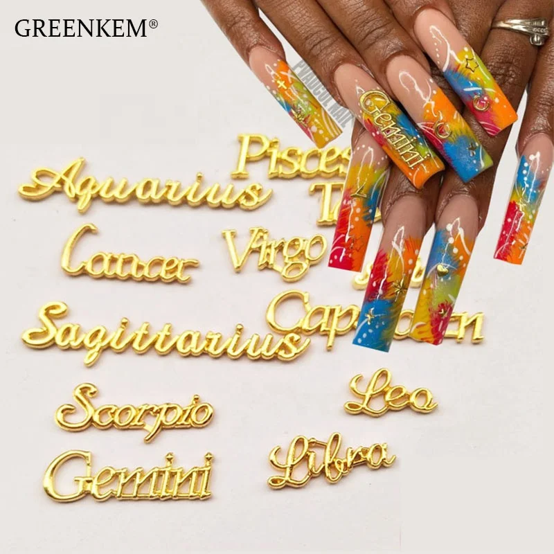 Greenkem 3d Alloy Metal Letters Big Size Nail Tips Decoration Jewelry Gold Constellations Charms Constellation Nail Art, Colorful
Greenkem 3d Alloy Metal Letters Big Size Nail Tips Decoration Jewelry Gold Constellations Charms Constellation Nail Art, Colorful