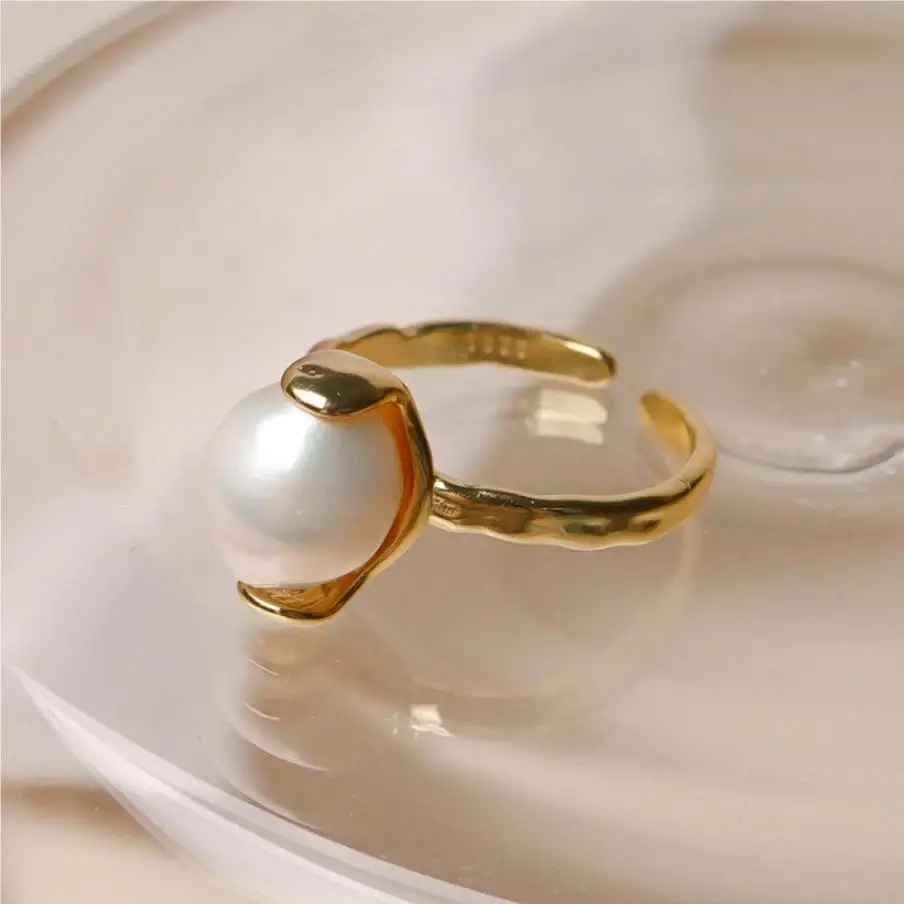 VIANRLA 925 Sterling Silver Minimalist Pearl Ring 18K Gold Adjustable Ring Support Dropshipping Free Laser Logo
VIANRLA 925 Sterling Silver Minimalist Pearl Ring 18K Gold Adjustable Ring Support Dropshipping Free Laser Logo