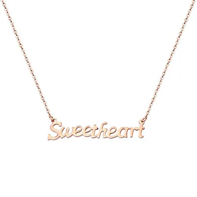 Hot Sale Stainless Steel Letter Alphabet Sweet Heart Pendant Necklace for Women Girls, Gold color/rose gold
Hot Sale Stainless Steel Letter Alphabet Sweet Heart Pendant Necklace for Women Girls, Gold color/rose gold