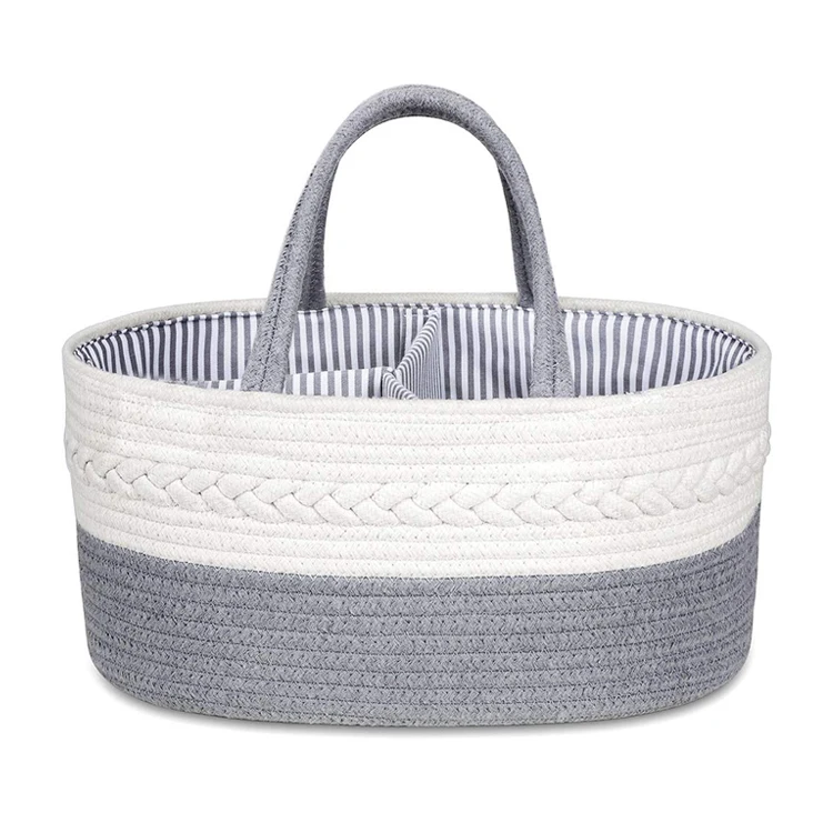 Cotton Baby Diaper Caddy Organizer Rope Nursery Storage Bin Canvas Portable Diaper Storage Basket For Changing Table & Car, Customized
Cotton Baby Diaper Caddy Organizer Rope Nursery Storage Bin Canvas Portable Diaper Storage Basket For Changing Table & Car, Customized