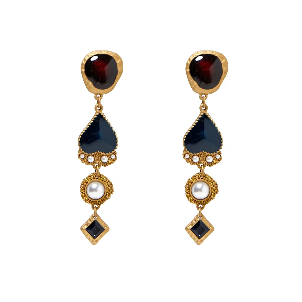 JUHU New multi-layer alloy long pearl earrings with exaggerated bohemian drop-shaped earrings for women, Black
JUHU New multi-layer alloy long pearl earrings with exaggerated bohemian drop-shaped earrings for women, Black