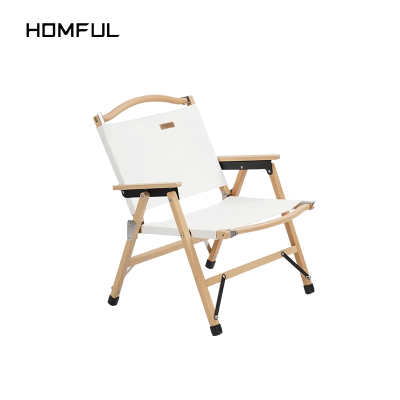 HOMFUL outdoor glamping portable white beech folding camping wooden chair with armrest
HOMFUL outdoor glamping portable white beech folding camping wooden chair with armrest