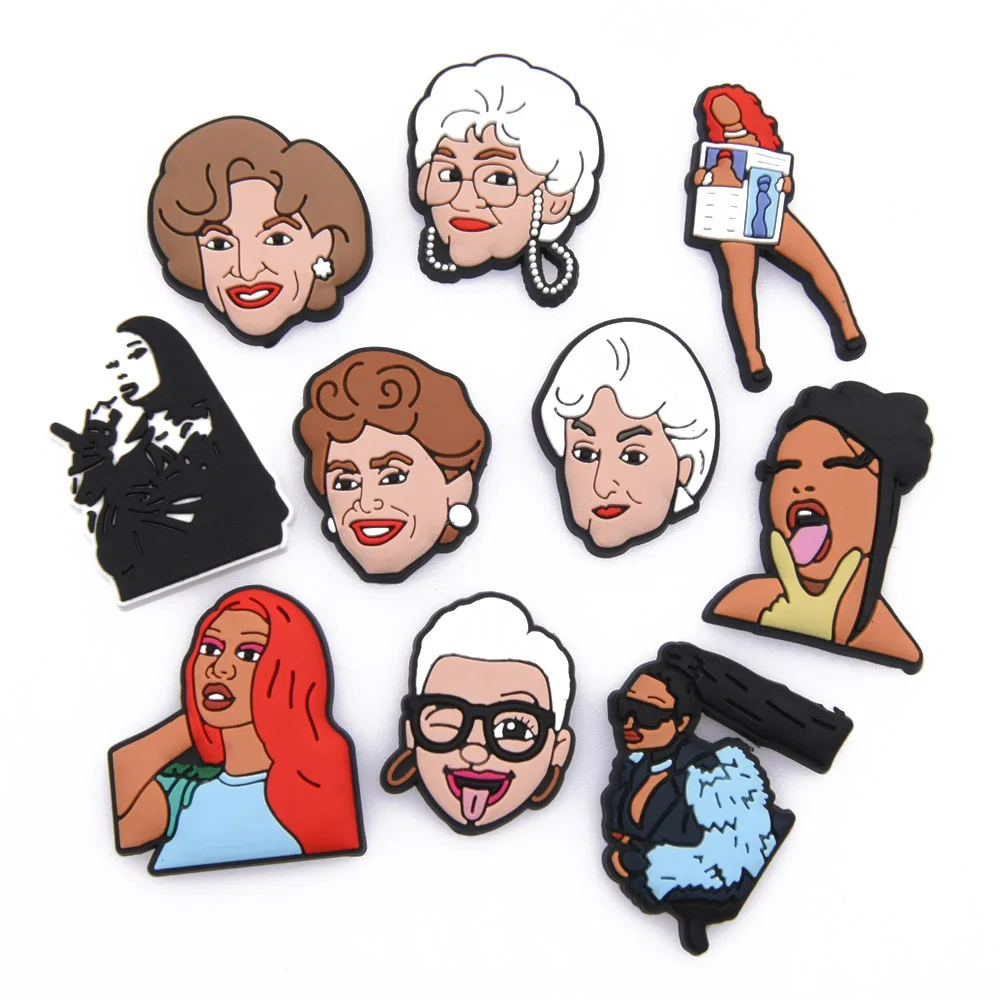 Design clog charm Fashion grandma Medea Free Britney Shoe Accessories PVC shoe Charms decoration
Design clog charm Fashion grandma Medea Free Britney Shoe Accessories PVC shoe Charms decoration