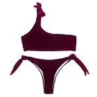 High Quality Women Sexy Velvet One Shoulder Bikini
