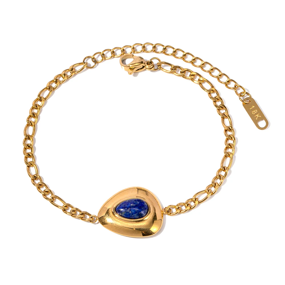 Round Lazurite Pendant Waterproof 18k Gold Stainless Steel JD Designer triangle Bracelet For Women
Round Lazurite Pendant Waterproof 18k Gold Stainless Steel JD Designer triangle Bracelet For Women