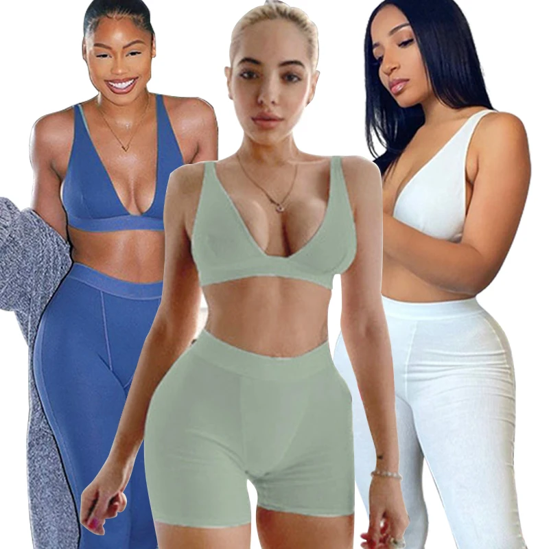 Two Piece Sportswear Clothing Workout Fitness Sport Bra Pants Gym Legging Shorts Women Ribbed Yoga Set, Picture shows
Two Piece Sportswear Clothing Workout Fitness Sport Bra Pants Gym Legging Shorts Women Ribbed Yoga Set, Picture shows