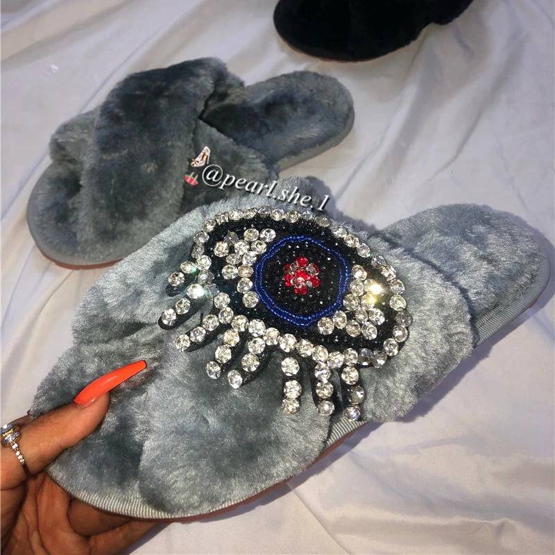 women fur slides wholesale fluffy Flat Sandals 2021Evil Eye Furry Slippers for Women
women fur slides wholesale fluffy Flat Sandals 2021Evil Eye Furry Slippers for Women