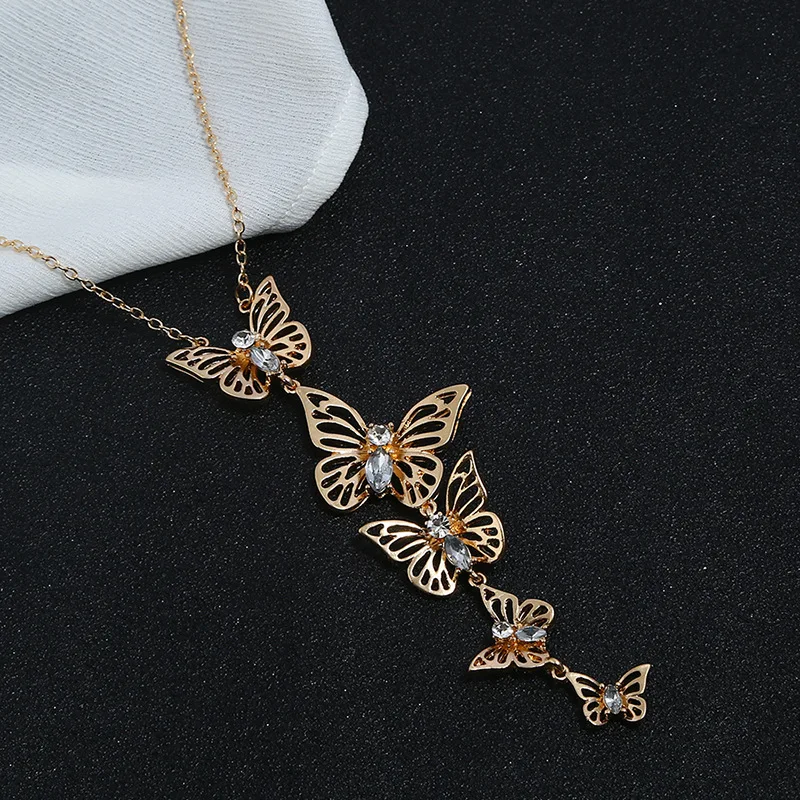 Korean fashion hollow out butterfly necklace long crystal butterfly pendant necklace wholesale (KNK5188), Same as the picture
Korean fashion hollow out butterfly necklace long crystal butterfly pendant necklace wholesale (KNK5188), Same as the picture